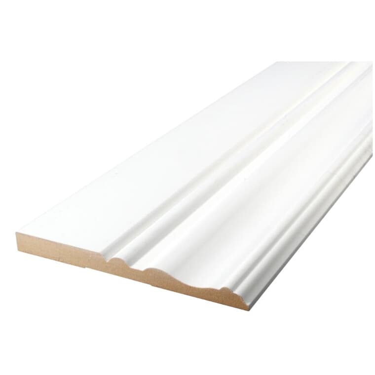 1/2" x 5-1/4" Medium Density Fibreboard Primed Beaded Baseboard Moulding, by Linear Foot