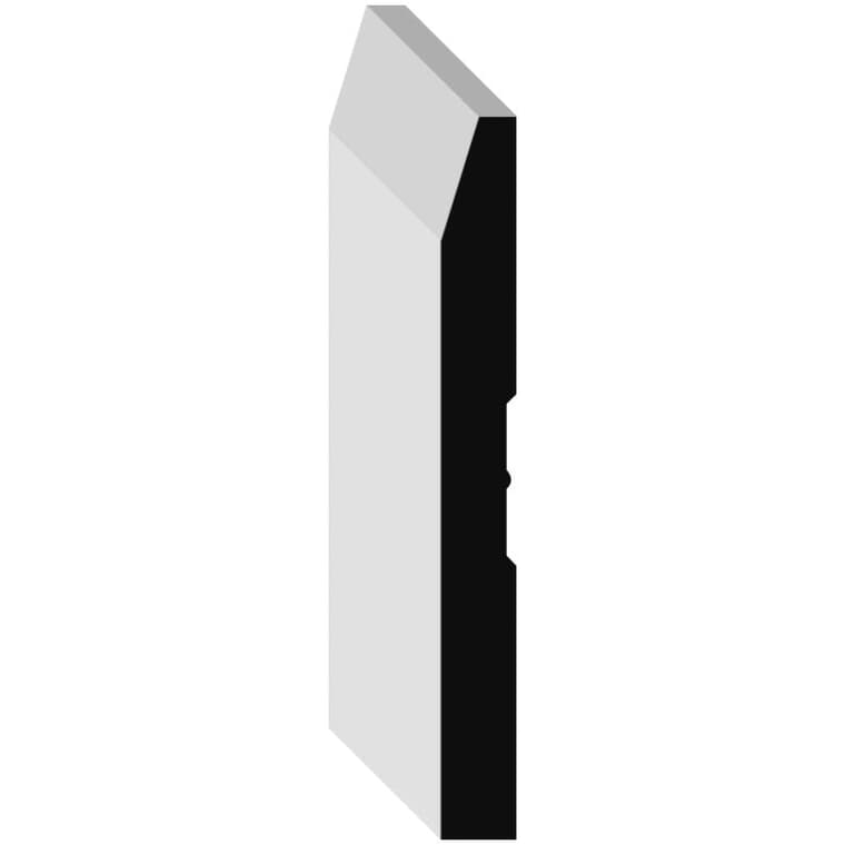 Moulure de plinthe biseautée apprêtée en MDF de 1/2 x 4-3/4 po, au pied linéaire