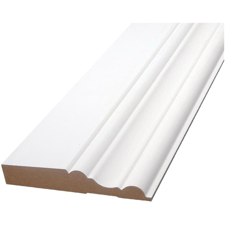 5/8" x 4-1/4" Medium Density Fibreboard Primed Baseboard Moulding, by Linear Foot