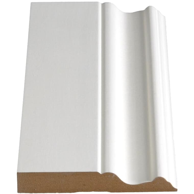 5/8" x 4" Medium Density Fibreboard Primed Baseboard Moulding, by Linear Foot
