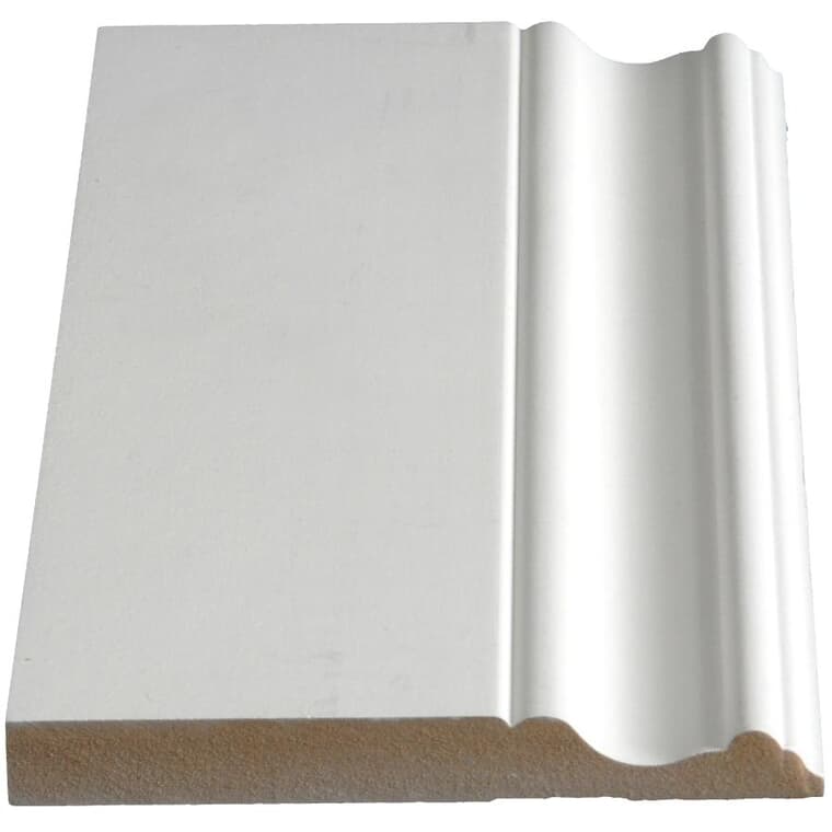 5/8" x 5" Medium Density Fibreboard Primed Baseboard Moulding, by Linear Foot