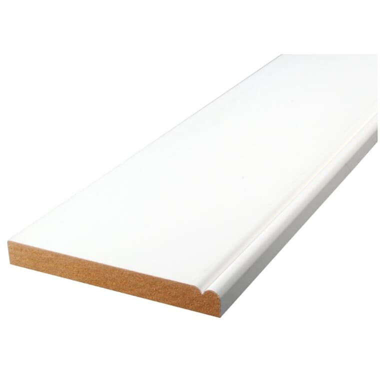 1/2" x 4" Medium Density Fibreboard Primed Baseboard Moulding, by Linear Foot