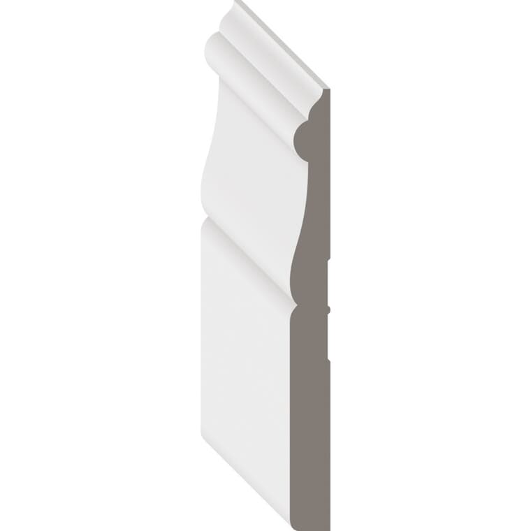 3/8" x 3-7/8" Medium Density Fibreboard Primed Light Casing Baseboard  Moulding, by Linear Foot