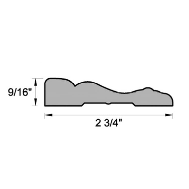 Moulure d'encadrement en panneau de MDF prépeint de 9/16 po x 2-3/4 po x 7 pi