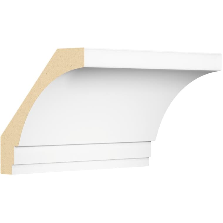 1-3/16" x 5-1/4" Medium Density Fibreboard Primed Light Crown Moulding, by Linear Foot