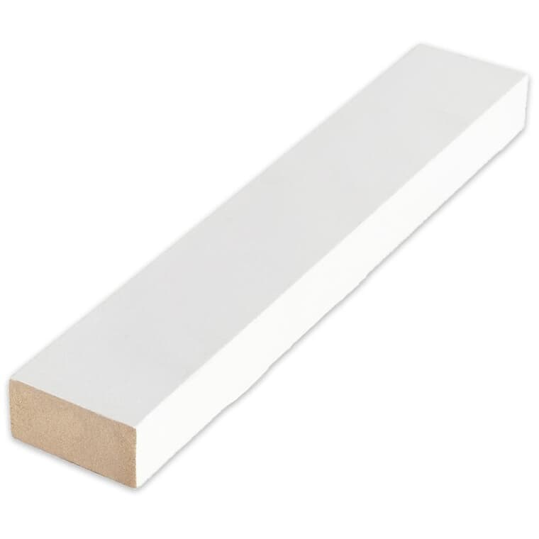3/4" x 1-1/2" Medium Density Fibreboard Primed Surfaced Four Sides Eased Two Edges Moulding, by Linear Foot