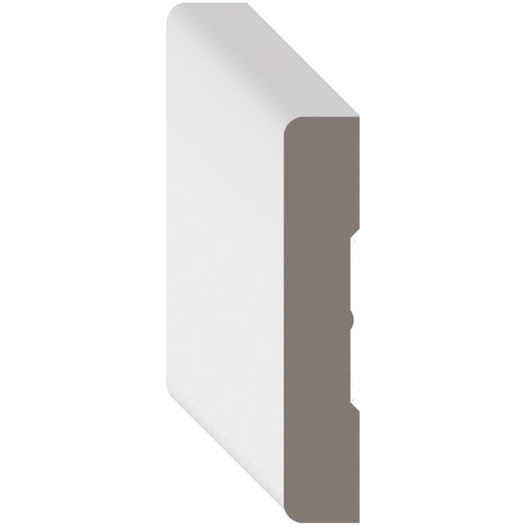 1/2" x 2-1/2" Medium Density Fibreboard Primed Baseboard Moulding, by Linear Foot