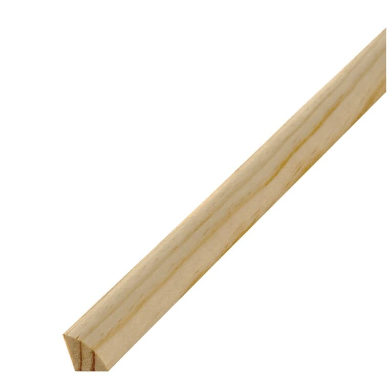 11/16" x 11/16" Finger Jointed Pine Quarter Round Moulding, by Linear Foot