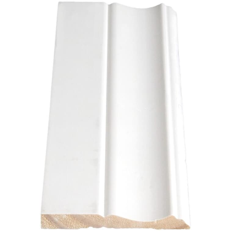7/16" x 3-1/4" Finger Jointed Pine Primed Colonial Baseboard Moulding, by Linear Foot