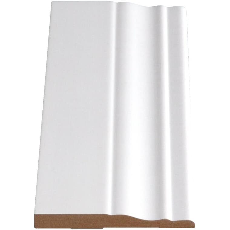3/8" x 3-1/4" Prefinished Universal White Medium Density Fibreboard Colonial Baseboard Moulding, by Linear Foot