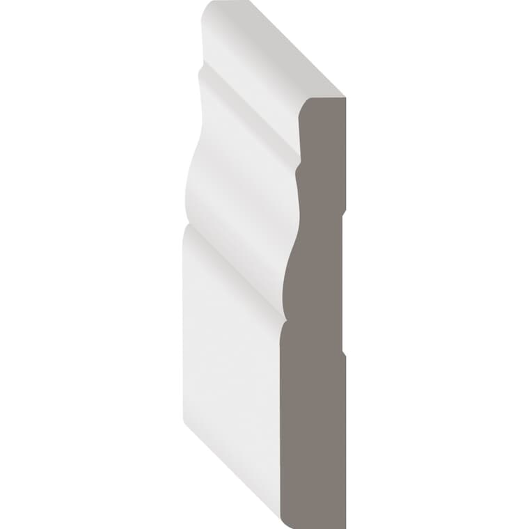 7/16" x 3-1/4" Pre-Finished Baseboard Moulding, by Linear Foot