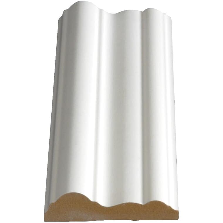 3/4" x 3" Deco Universal White Medium Density Fibreboard Chair Rail Moulding, by Linear Foot