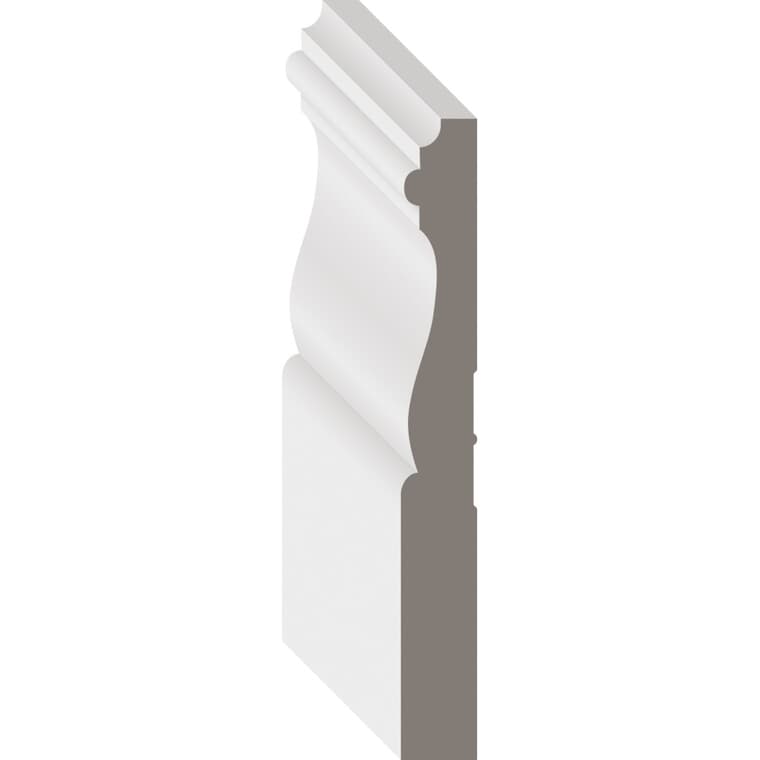 1/2" x 4-3/16" Medium Density Fibreboard Primed Baseboard Moulding, by Linear Foot