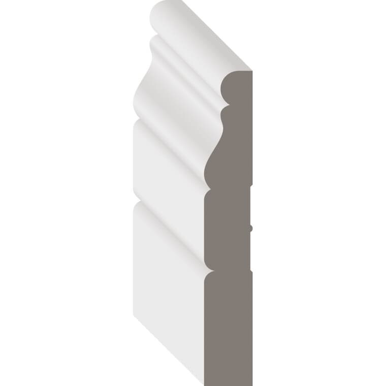 7/16" x 3-1/4" Medium Density Fibreboard Primed Baseboard Moulding, by Linear Foot