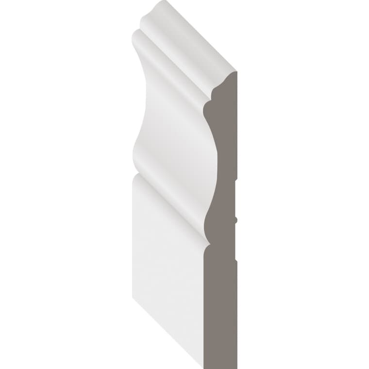 3/8" x 3-1/4" Medium Density Fibreboard Primed Baseboard Moulding, by Linear Foot