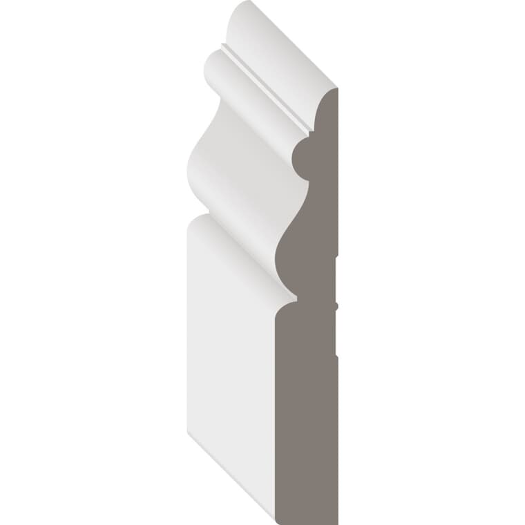 5/8" x 3-7/8" Medium Density Fibreboard Primed Baseboard Moulding, by Linear Foot