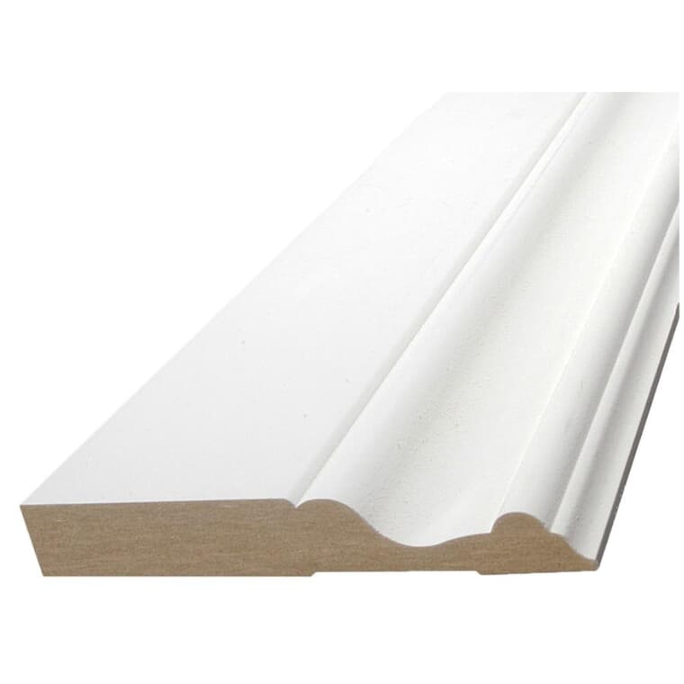 5/8" x 4" Medium Density Fibreboard Primed Baseboard Moulding, by Linear Foot