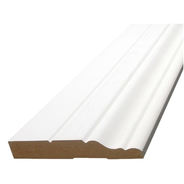 1/2" x 3-1/4" Medium Density Fibreboard Primed Baseboard Moulding, by Linear Foot