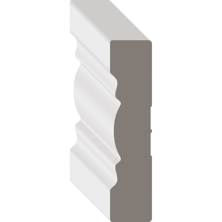 3/4" x 3-1/4" Medium Density Fibreboard Primed Casing Baseboard Moulding, by Linear Foot