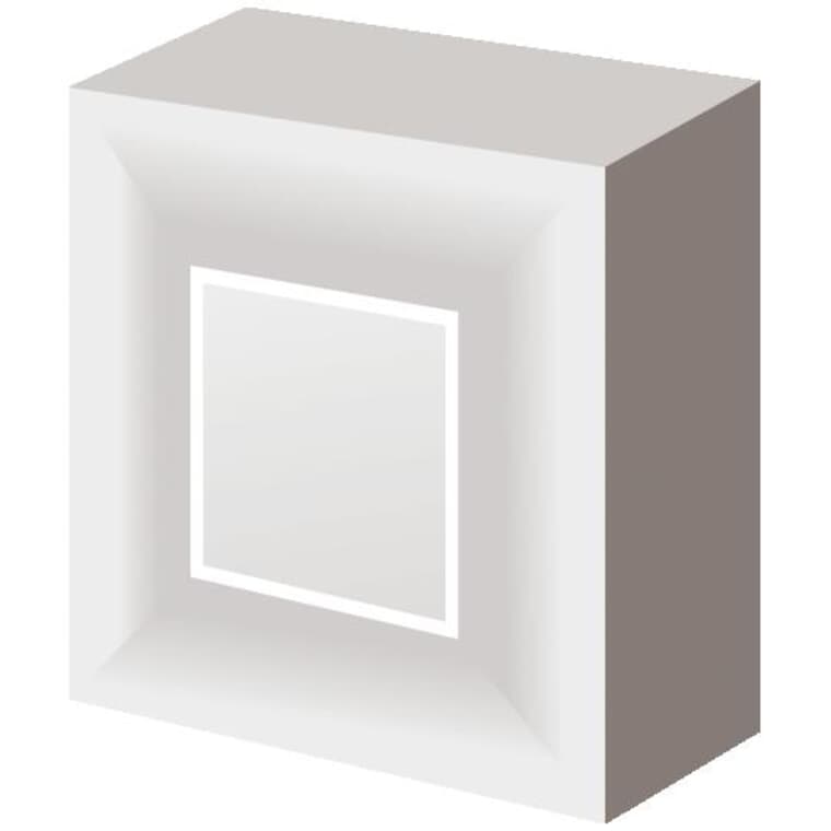 Rosette carrée de style victorien en panneau de MDF apprêté de 1 po x 4-3/8 po
