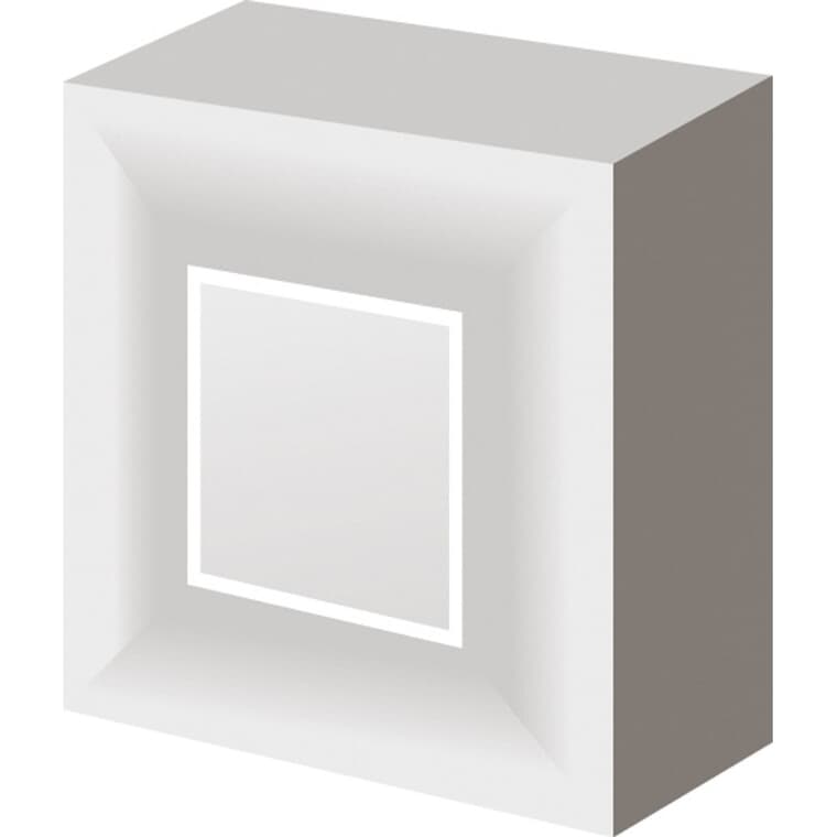 Rosette carrée de style victorien en panneau de MDF apprêté de 3 po