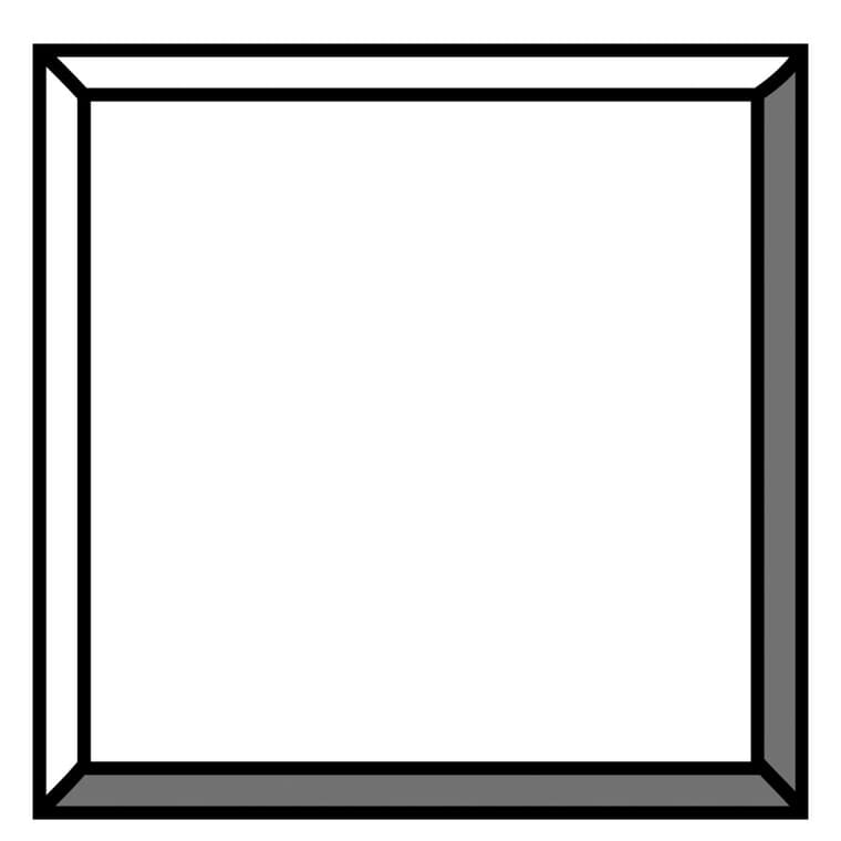 Rosette carrée en panneau de MDF apprêté de 1-1/8 po x 3-3/8 po