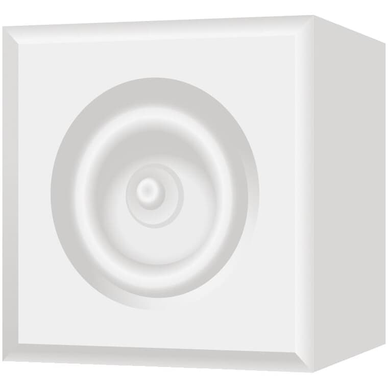 3/4" x 2-1/2" Square Medium Density Fibreboard Primed Corner Block Bullseye Moulding