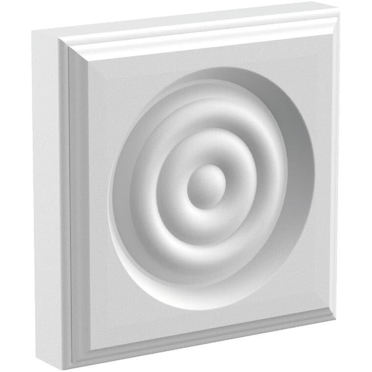 3/4" x 3-1/2" Square Medium Density Fibreboard Primed Corner Block Bullseye Moulding