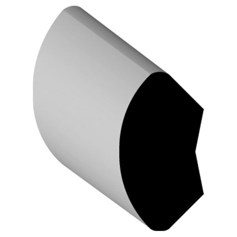 Moulure quart-de-rond en PVC de 5/8 po x 5/8 po x 8 pi, blanc