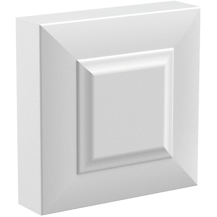 7/8" x 3-1/4" Square Medium Density Fibreboard Primed Victorian Corner Block Moulding