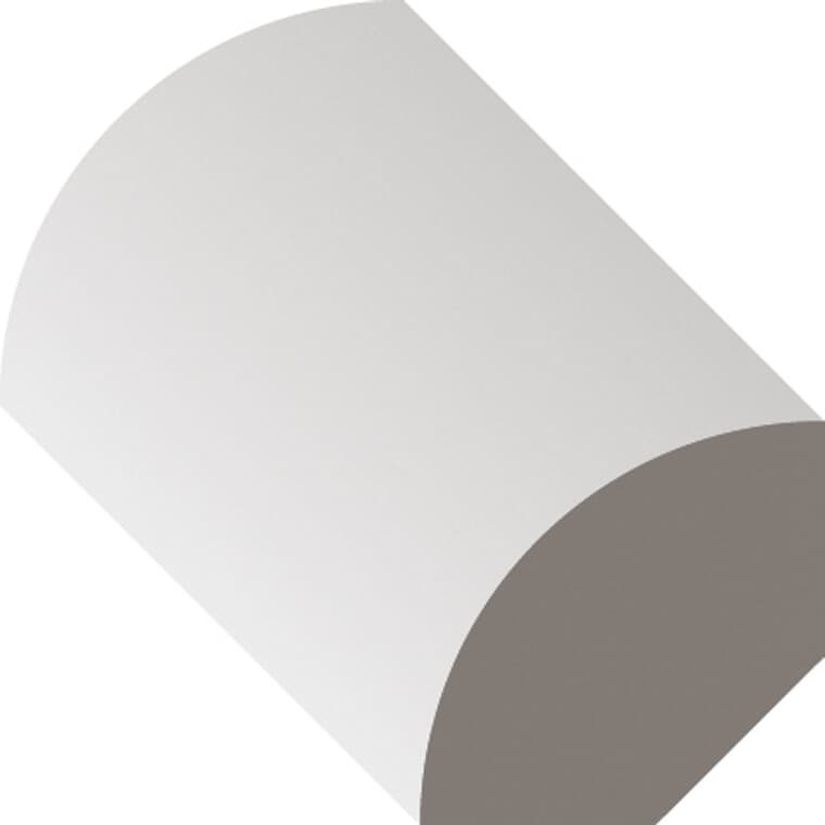 Moulure quart-de-rond en PVC de 11/16 po x 11/16 po x 8 p, blanc