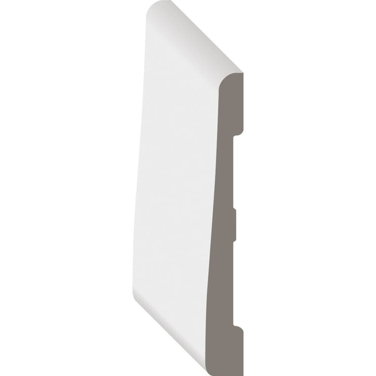 5/16" x 3-1/4" x 8' White PVC Baseboard Moulding