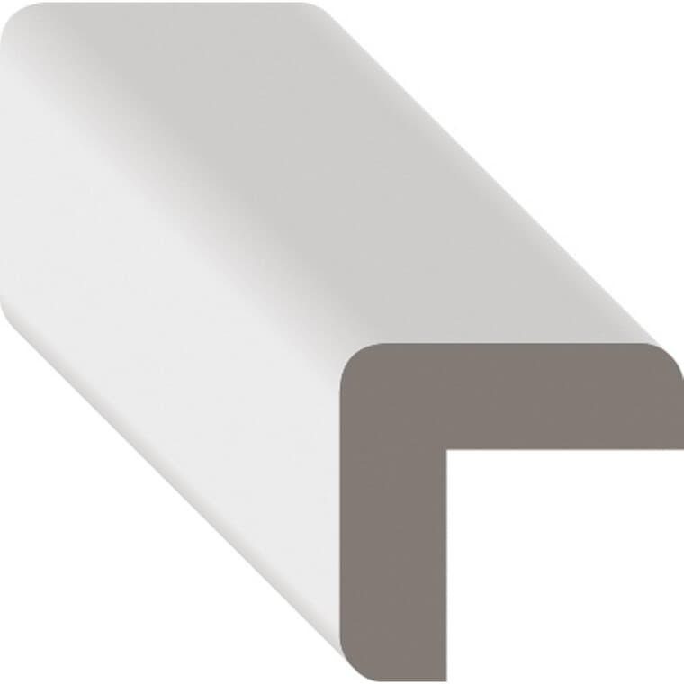 Moulure de coin extérieur en PVC de 3/4 po x 3/4 po x 8 pi, blanc