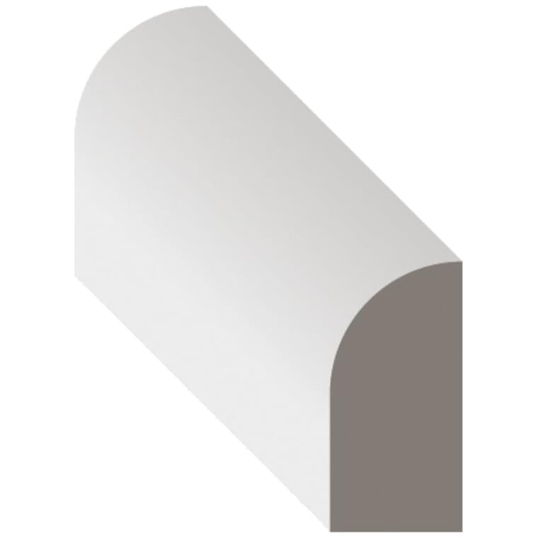 Moulure quart-de-rond en panneau de MDF peint de 1/2 po x 3/4 po, au pied linéaire