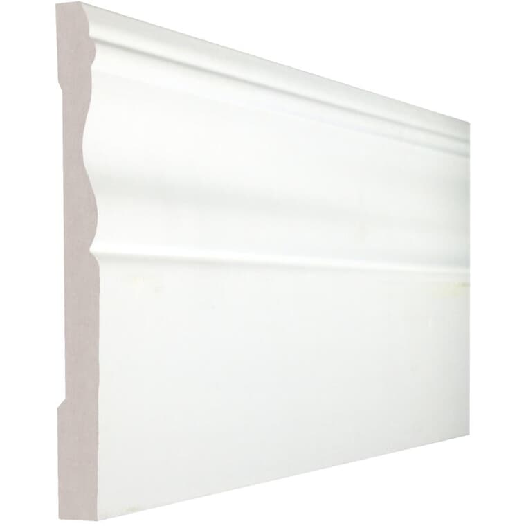3/8" x 3-7/8" x 8' White PVC Baseboard Moulding