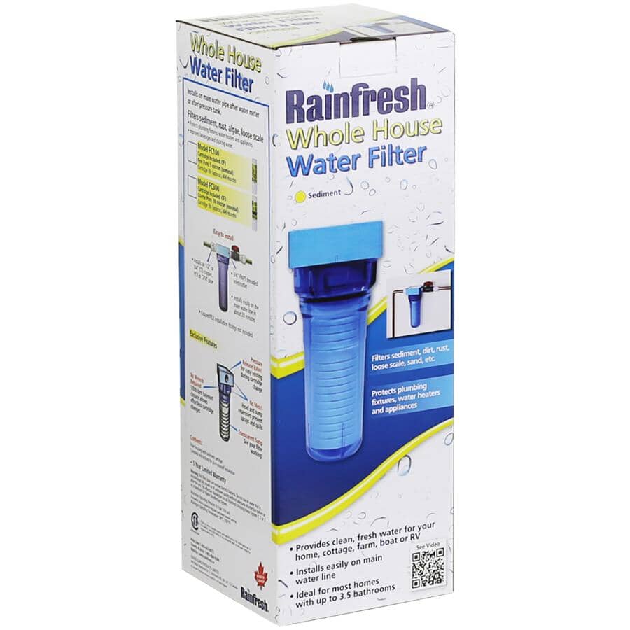 Filtre à eau Rainfresh BH010 pour toute la maison, débit élevé (jusqu'à 20  gal/min / 75 l/min)