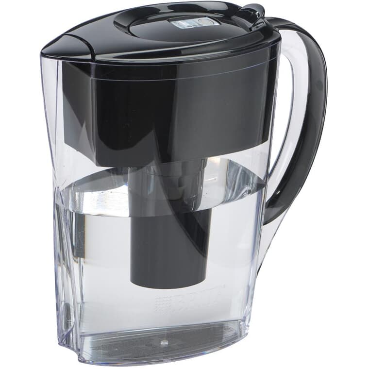 Space Saver Water Filter Pitcher - Black, 6 Cups