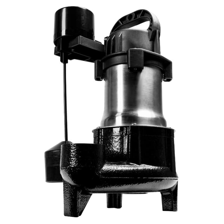 1/2 HP Submersible Stainless Steel Sump Pump - with Vertical Float Switch