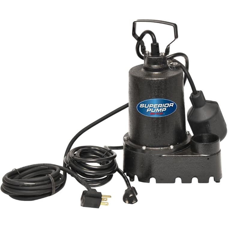 1/3 HP Submersible Cast Iron Sump Pump - with Tethered Float Switch