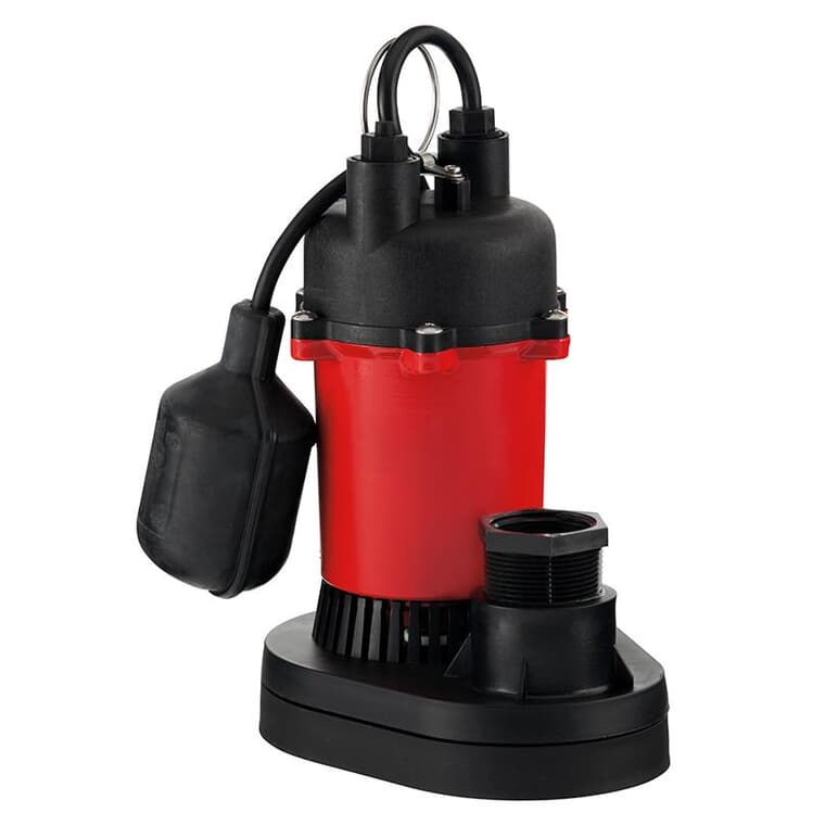 1/2 HP Submersible Thermoplastic Sump Pump - with Tethered Float Switch
