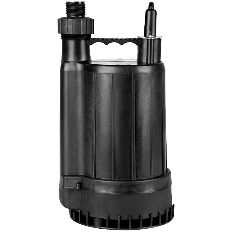 1/4 HP Automatic Submersible Utility Pump -  with Garden Hose Adapter