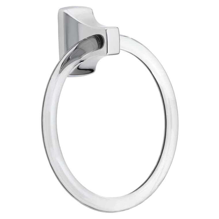 Contemporary Towel Ring - Chrome, Clear Ring