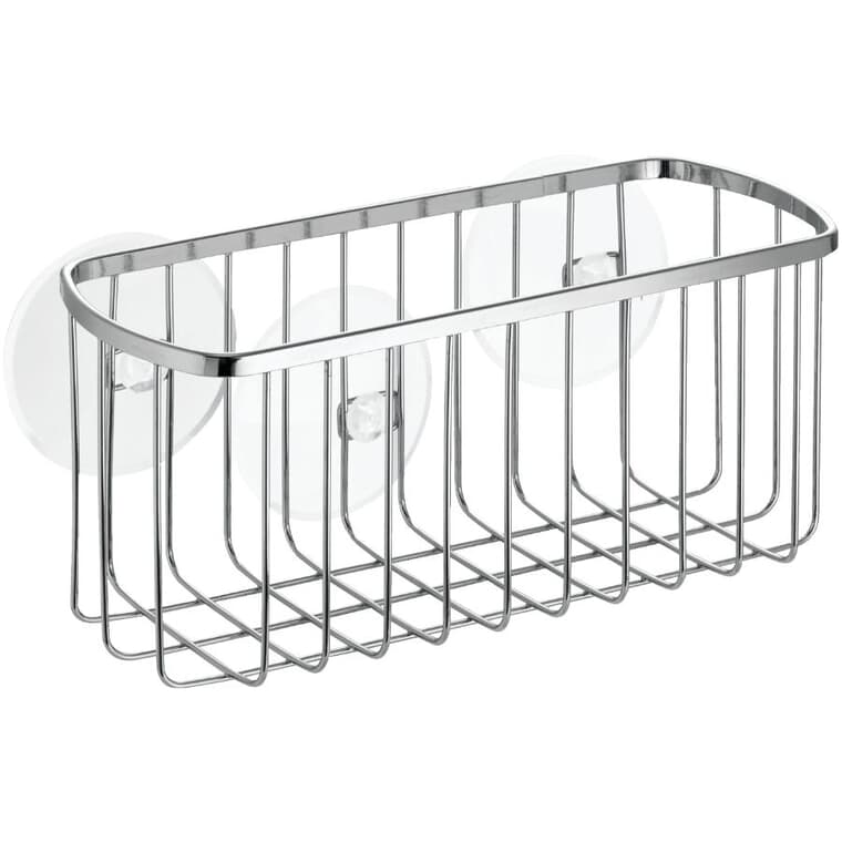 Suction Shower Basket - Stainless Steel + Rectangle