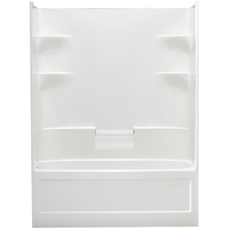 Baignoire+douche en acrylique Belaire de 60 x 32,5 po avec drain à gauche, 1 pièce, blanc