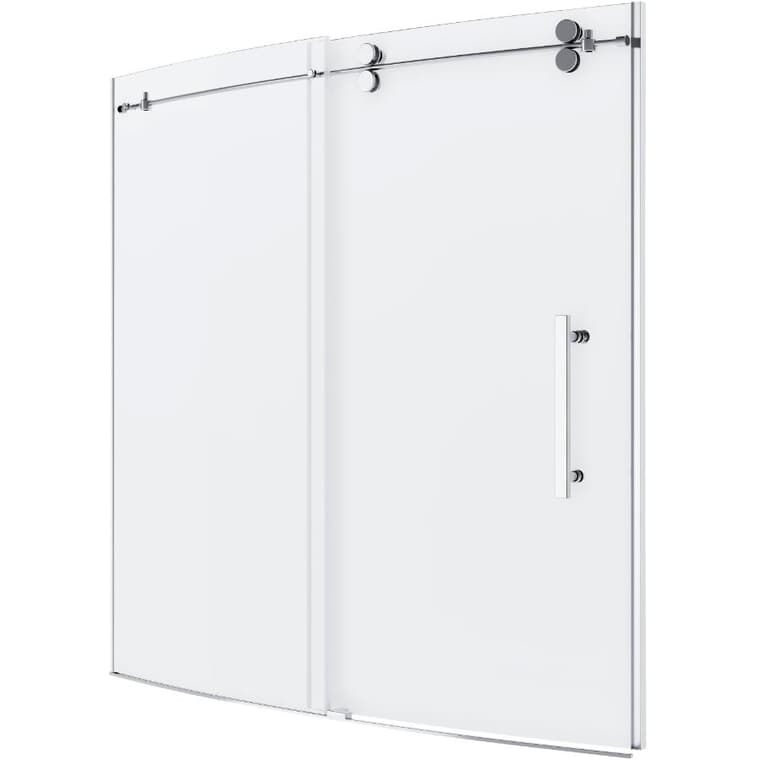 Lima Bypass Tub Door - with Clear Glass & Chrome Accents, Right Hand Installation