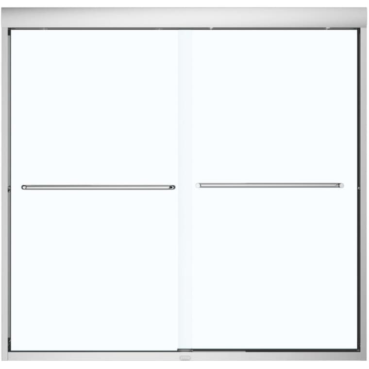 55" to 59" Aura Soft Close Bypass Tub Door - with Clear Glass & Chrome Trim