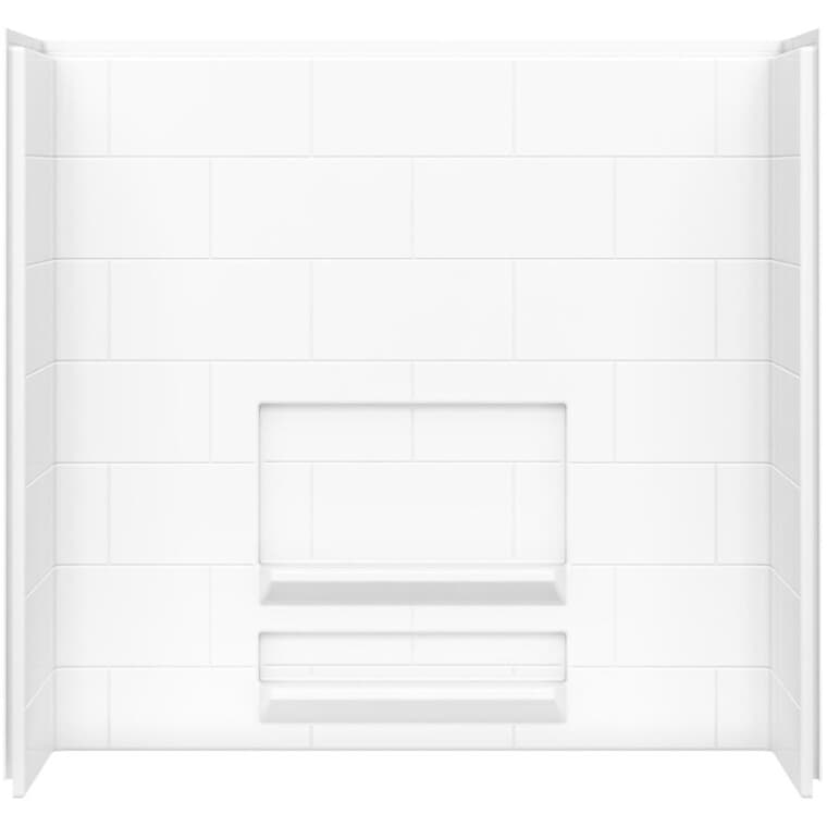 Olio 3 Piece Subway Tile Tub Wall Set - White