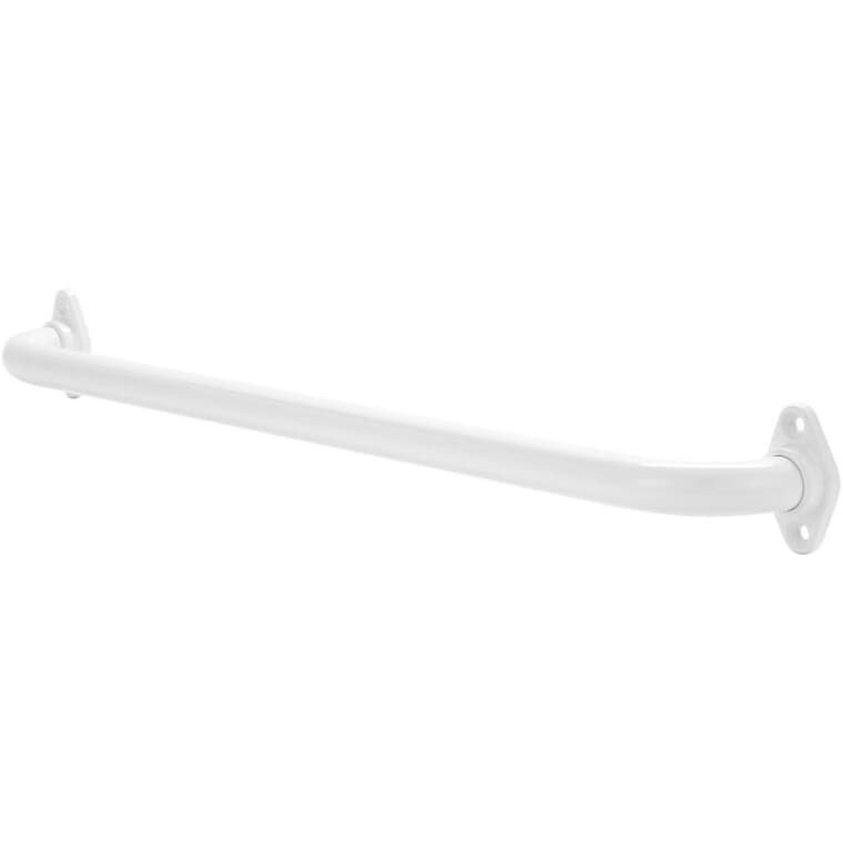 1" x 24" Safety Grab Bar - with Adjustable Flanges, White
