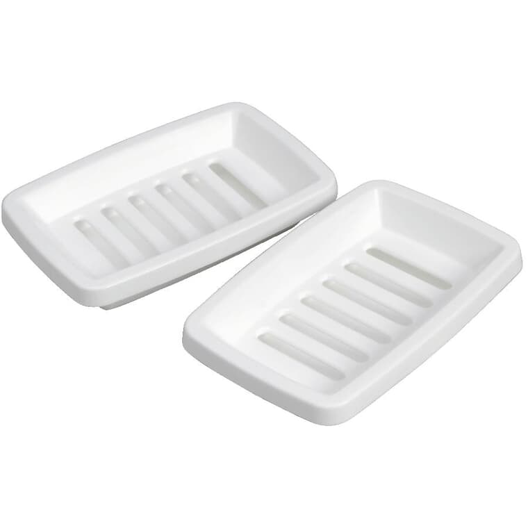 Soap Dish - White, 2 Pack