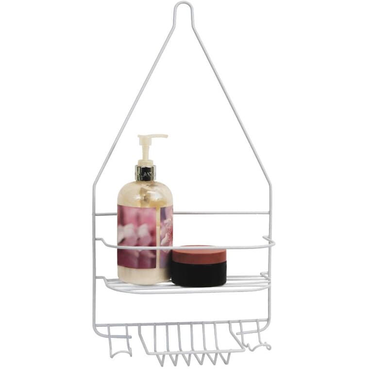 Large Single Tier Shower Caddy - White